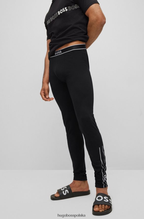Hugo Boss Czarne kalesony Hugo z elastycznej bawełny, z logo i detalami w paski czarny R0X0H62453