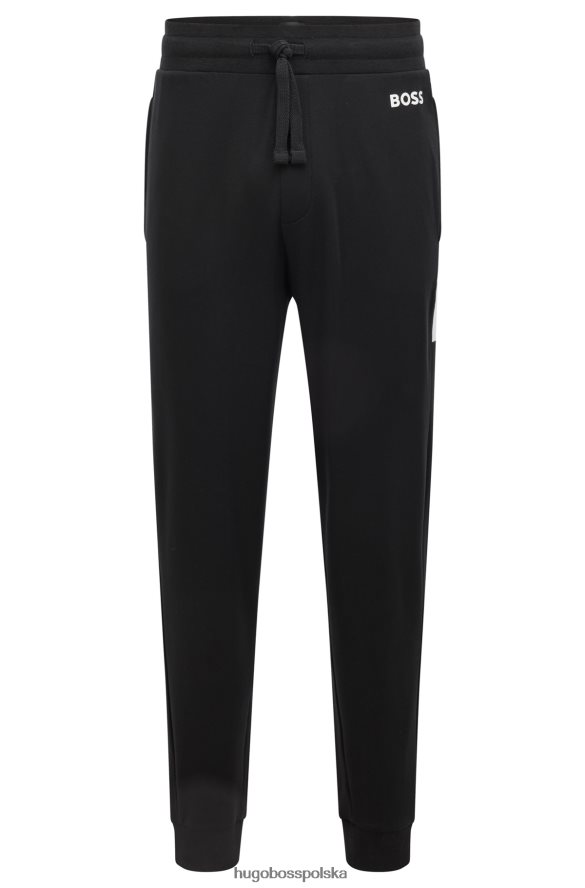 Hugo Boss Czarne spodnie dresowe z blokami kolorów i kontrastowym logo hugo czarny R0X0H64622