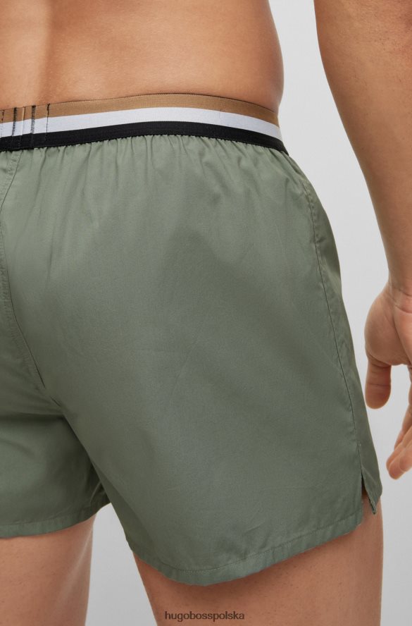 Hugo Boss Granatowy dwupak szortów od piżamy Hugo z charakterystycznymi paskami w talii ciemny niebieski R0X0H62016