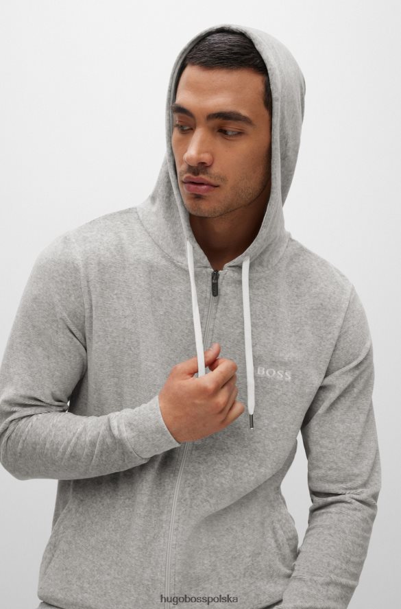 Hugo Boss Hugo Szara piżama z mieszanki bawełny i detalami z logo szary R0X0H62815