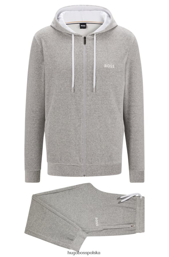 Hugo Boss Hugo Szara piżama z mieszanki bawełny i detalami z logo szary R0X0H62815