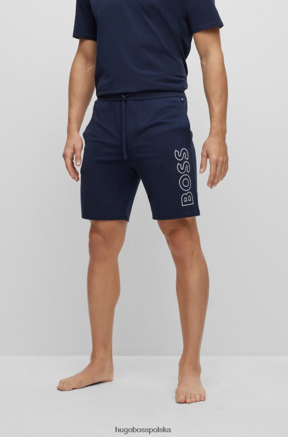Hugo Boss Hugo Szorty od piżamy z rozciągliwej bawełny z logo w kolorze ciemnoniebieskim ciemny niebieski R0X0H64196
