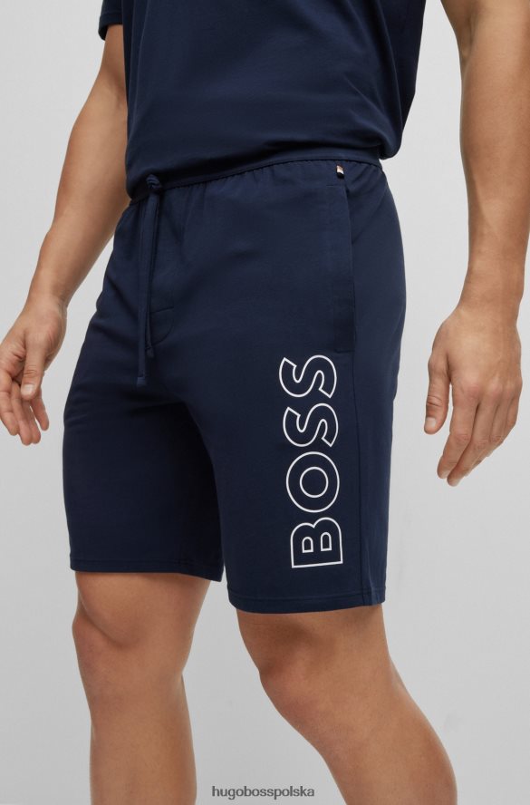 Hugo Boss Hugo Szorty od piżamy z rozciągliwej bawełny z logo w kolorze ciemnoniebieskim ciemny niebieski R0X0H64196