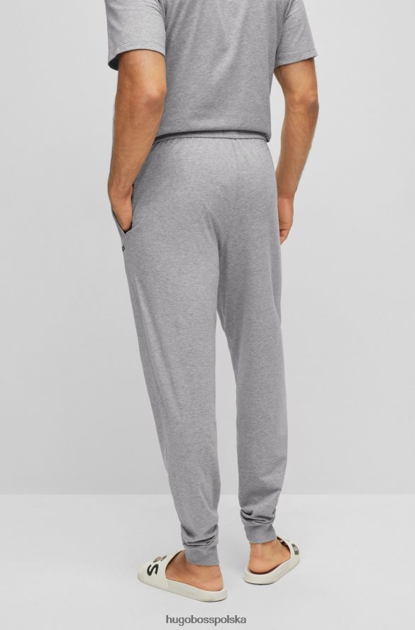 Hugo Boss Jasnoszare spodnie dresowe z elastycznej bawełny z haftowanym logo hugo jasnoszary R0X0H61320