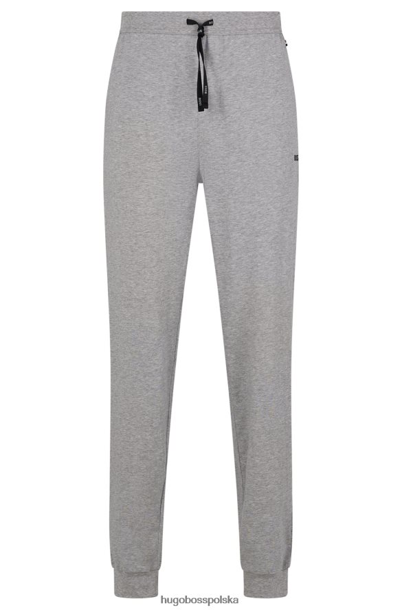 Hugo Boss Jasnoszare spodnie dresowe z elastycznej bawełny z haftowanym logo hugo jasnoszary R0X0H61320
