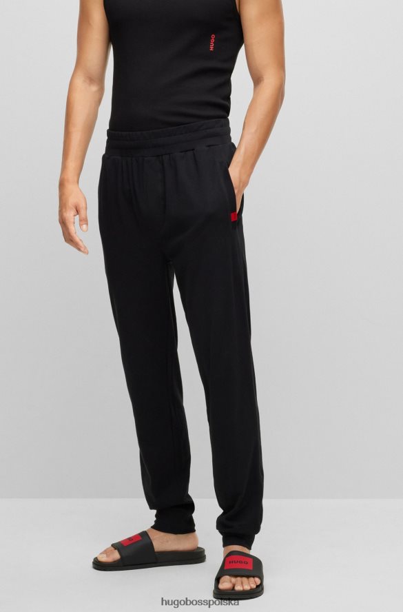 Hugo Boss Spodnie dresowe z elastycznej bawełny z czerwonym logo Hugo Black czarny R0X0H64403