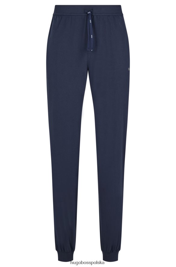 Hugo Boss Spodnie dresowe z rozciągliwej bawełny z haftowanym logo w kolorze ciemnoniebieskim hugo ciemny niebieski R0X0H61319