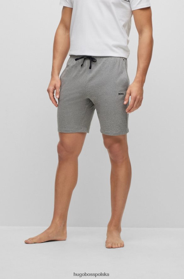 Hugo Boss Szorty hugo z elastycznej bawełny z kontrastowym logo i szarym sznurkiem szary R0X0H61721