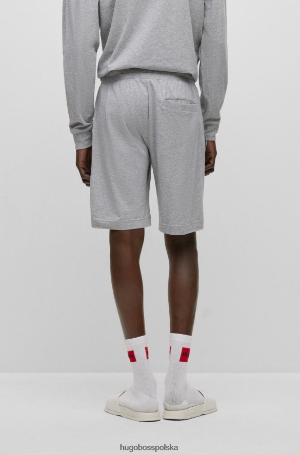 Hugo Boss Szorty hugo z elastycznej bawełny, z szarymi detalami z czerwonym logo szary R0X0H64626
