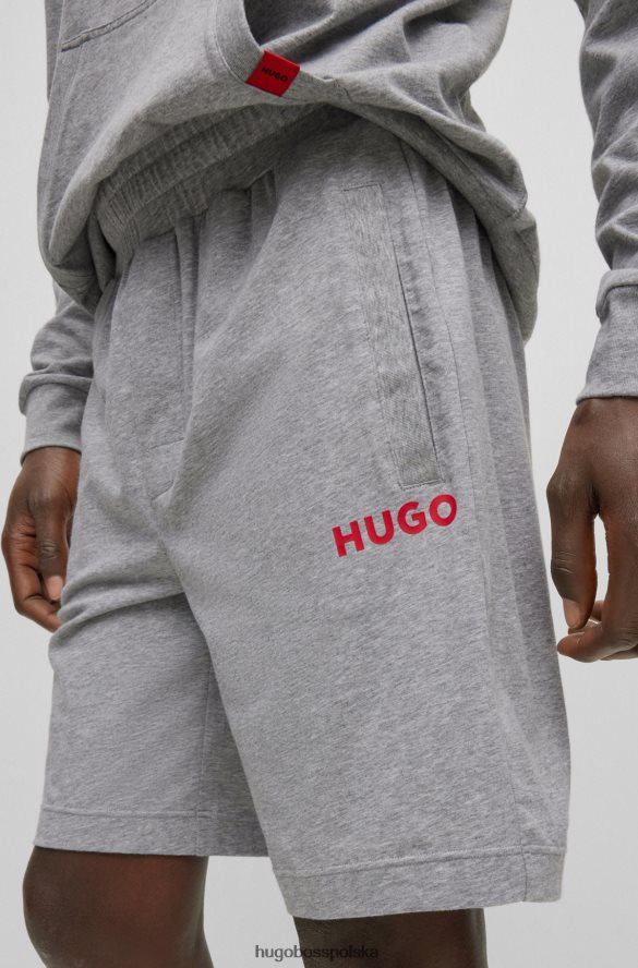 Hugo Boss Szorty hugo z elastycznej bawełny, z szarymi detalami z czerwonym logo szary R0X0H64626