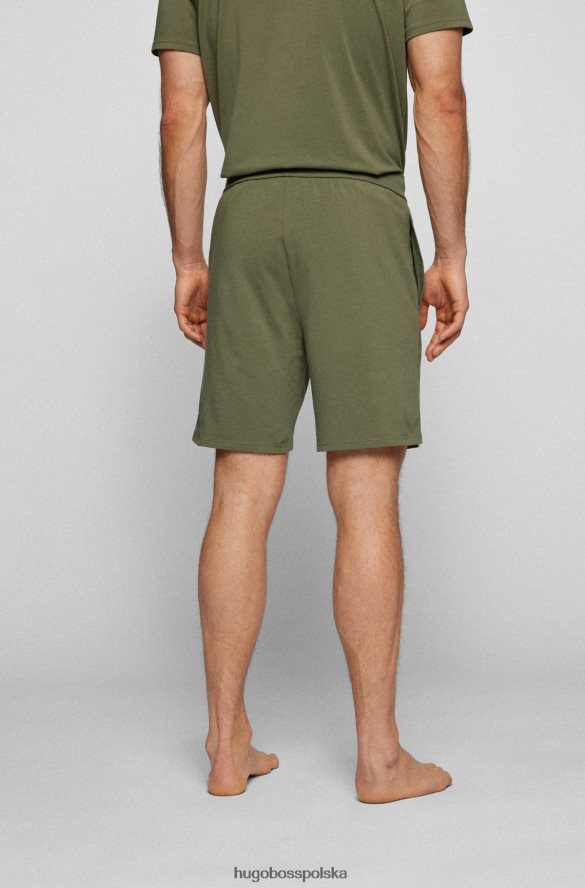 Hugo Boss Szorty od piżamy ze stretchu bawełnianego z logo w kolorze jasnozielonym hugo jasnozielony R0X0H64197