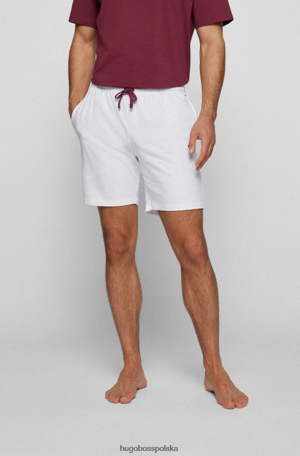 Hugo Boss Szorty z elastycznej bawełny z haftowanym logo Hugo w kolorze białym biały R0X0H62726