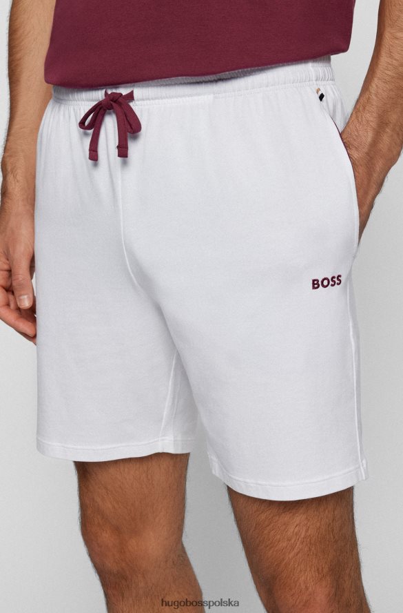 Hugo Boss Szorty z elastycznej bawełny z haftowanym logo Hugo w kolorze białym biały R0X0H62726