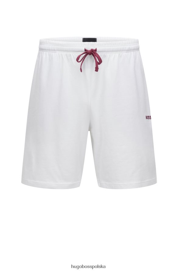Hugo Boss Szorty z elastycznej bawełny z haftowanym logo Hugo w kolorze białym biały R0X0H62726