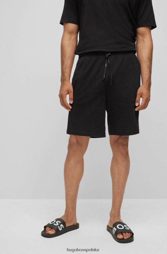 Hugo Boss Szorty z elastycznej bawełny z kontrastowym logo i czarnym ściągaczem hugo czarny R0X0H61722