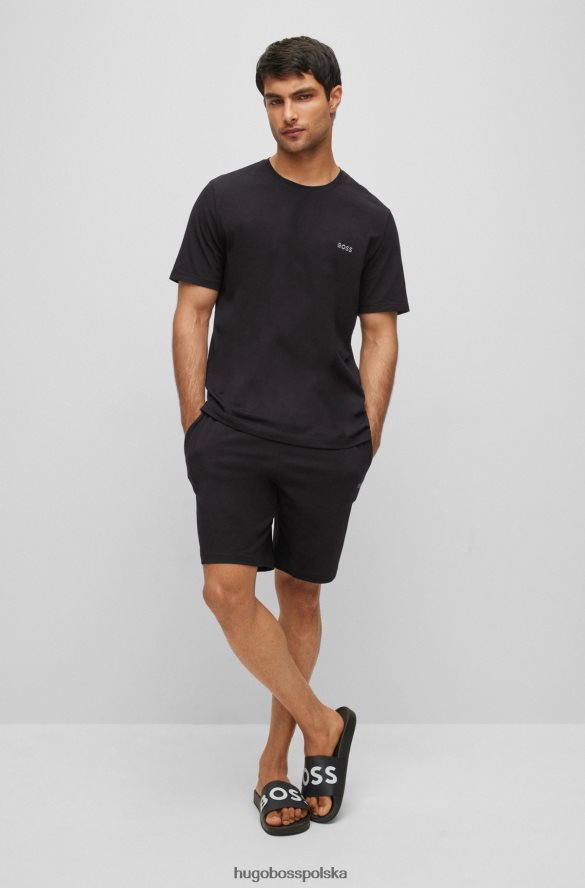 Hugo Boss Szorty z elastycznej bawełny z kontrastowym logo i czarnym ściągaczem hugo czarny R0X0H61722