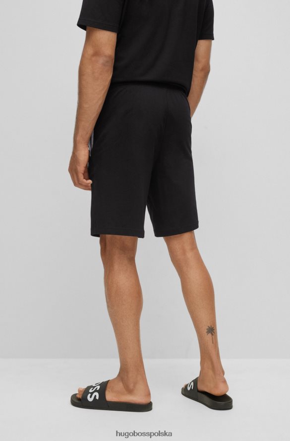 Hugo Boss Szorty z elastycznej bawełny z kontrastowym logo i czarnym ściągaczem hugo czarny R0X0H61722