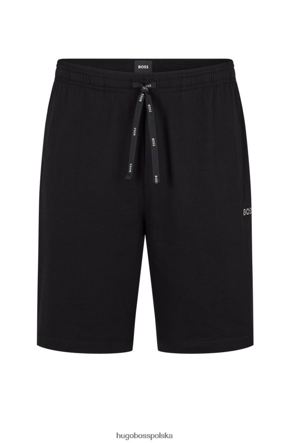 Hugo Boss Szorty z elastycznej bawełny z kontrastowym logo i czarnym ściągaczem hugo czarny R0X0H61722