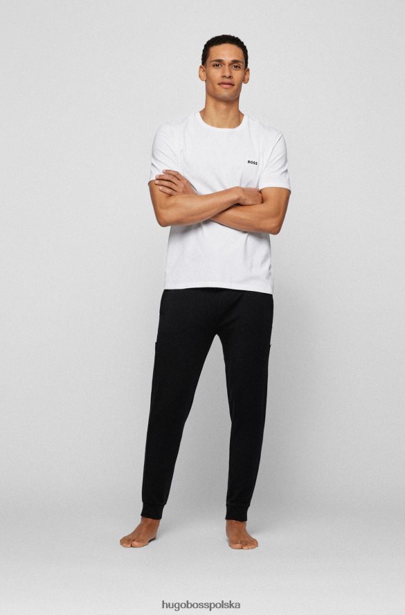 Hugo Boss T-shirt typu loungewear z elastycznej bawełny z kontrastowym logo w kolorze białym hugo biały R0X0H62570