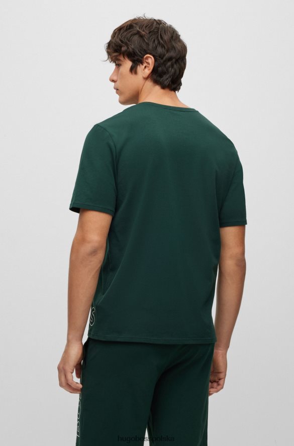 Hugo Boss T-shirt z rozciągliwej bawełny z obrysowym logo Hugo w kolorze ciemnozielonym ciemnozielony R0X0H62940