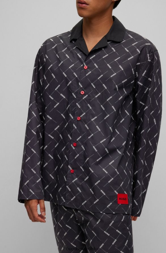 Hugo Boss Zestaw piżamy w pudełku prezentowym z nadrukiem logo hugo w kolorze czarnym czarny R0X0H63471