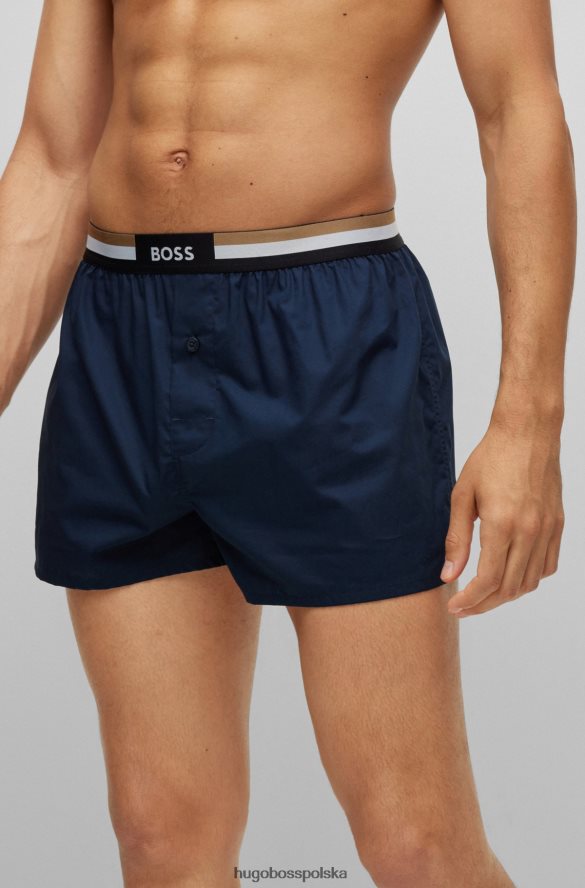 Hugo Boss ciemnofioletowy dwupak szortów od piżamy z charakterystycznymi paskami w talii hugo ciemny fiolet R0X0H62014