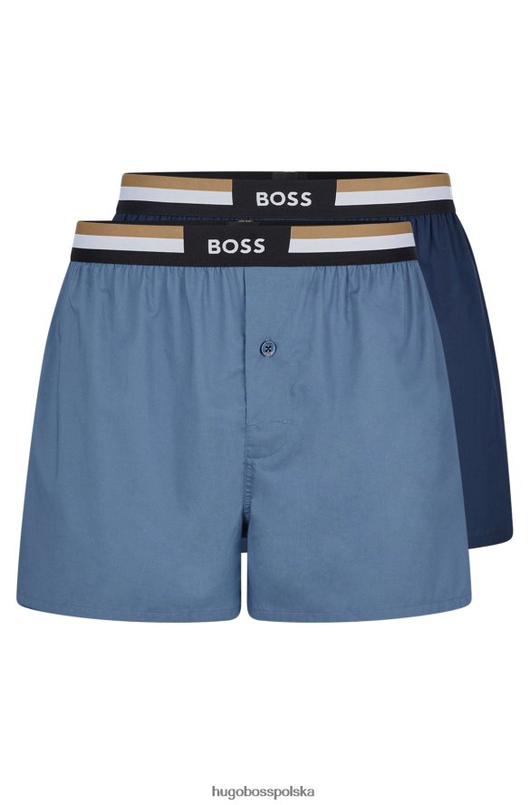 Hugo Boss dwupak szortów od piżamy z charakterystycznymi paskami w kolorze niebieskim hugo niebieski R0X0H62013