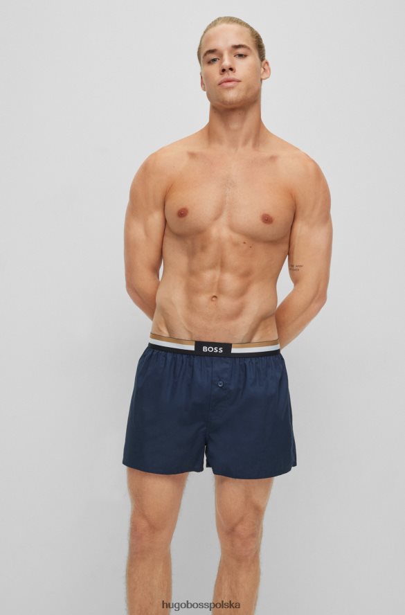 Hugo Boss dwupak szortów od piżamy z charakterystycznymi paskami w kolorze niebieskim hugo niebieski R0X0H62013