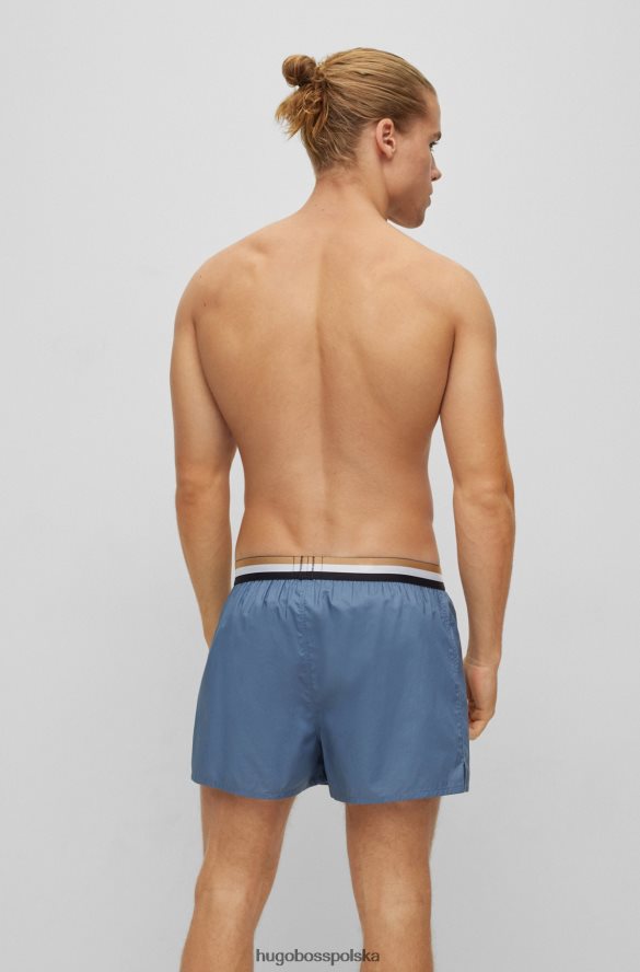Hugo Boss dwupak szortów od piżamy z charakterystycznymi paskami w kolorze niebieskim hugo niebieski R0X0H62013
