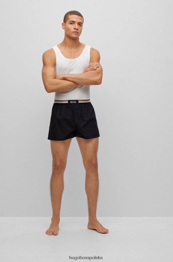 Hugo Boss hugo dwupak spodenek od piżamy z charakterystycznymi paskami w kolorze czarnym czarny R0X0H62018