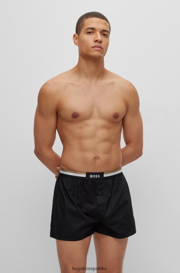 Hugo Boss hugo dwupak spodenek od piżamy z charakterystycznymi paskami w kolorze czarnym czarny R0X0H62018