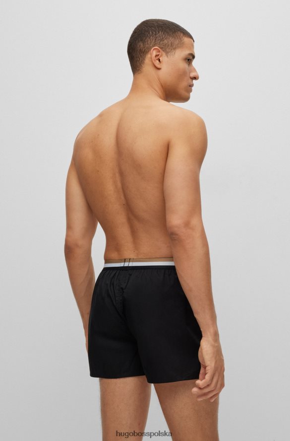Hugo Boss hugo dwupak spodenek od piżamy z charakterystycznymi paskami w kolorze czarnym czarny R0X0H62018