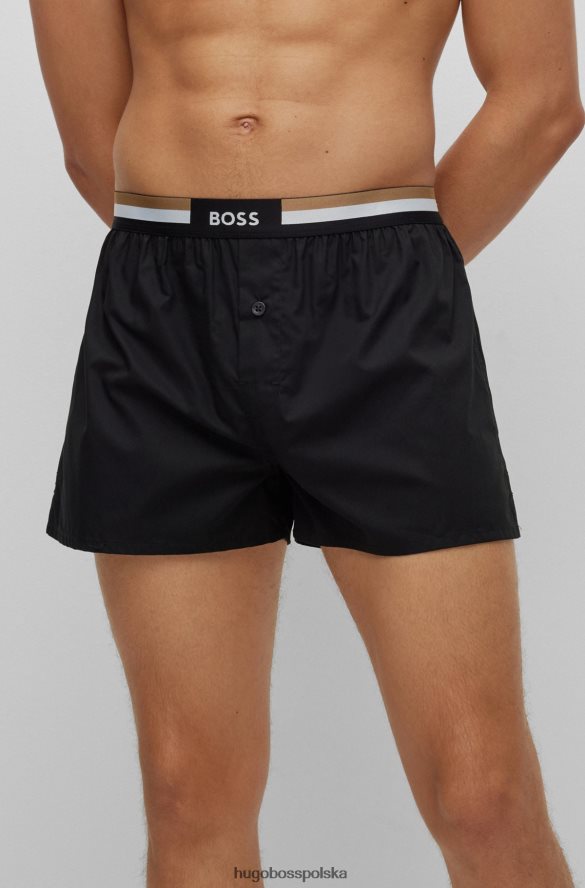 Hugo Boss hugo dwupak spodenek od piżamy z charakterystycznymi paskami w kolorze czarnym czarny R0X0H62018