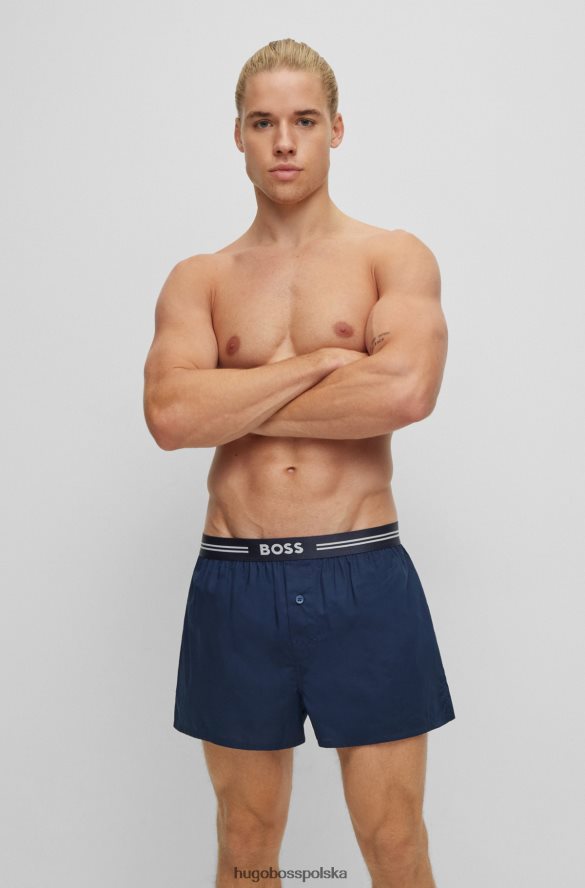 Hugo Boss hugo jasnoniebieski dwupak bawełnianych spodenek od piżamy z logo w pasie jasny niebieski R0X0H61955