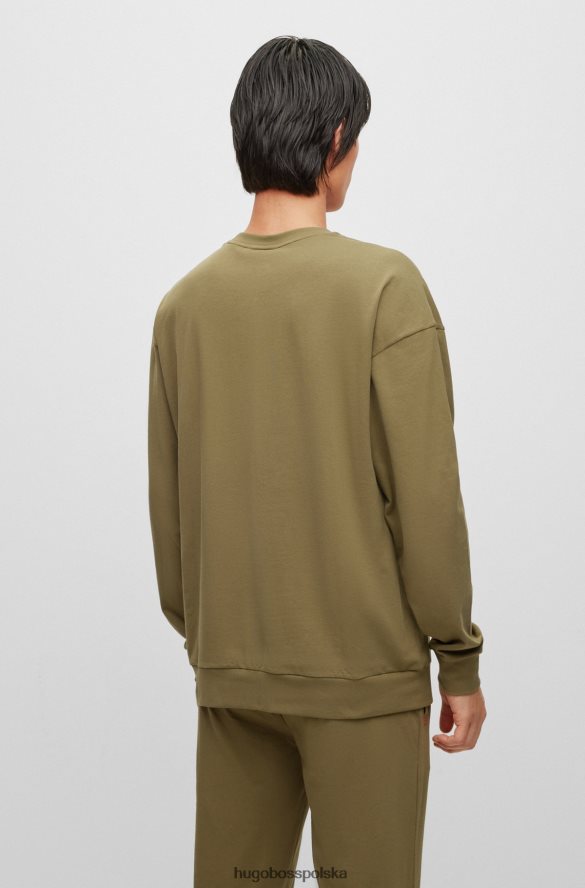 Hugo Boss jasnozielona bluza hugo z elastycznej bawełny, z detalami z logo jasnozielony R0X0H64364