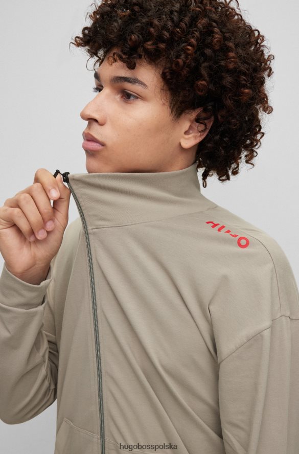 Hugo Boss jasnozielona kurtka codzienna Hugo z elastycznej bawełny z charakterystycznymi detalami jasnozielony R0X0H64200