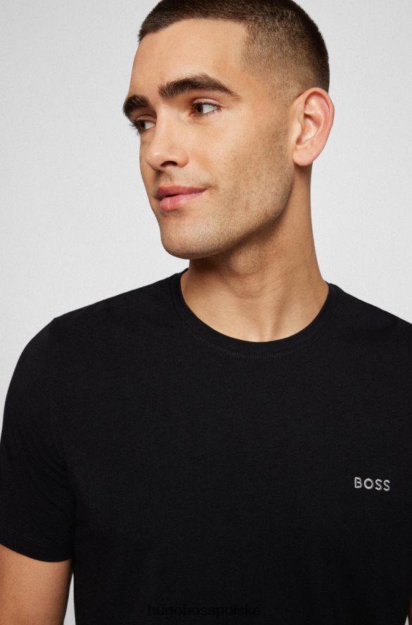 Hugo Boss koszulka z bielizną nocną 50469550 czarna czarny/granatowy/biały R0X0H6126