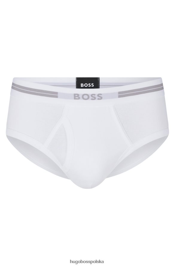 Hugo Boss Białe figi Hugo z bawełny organicznej o regularnym stanie i paskiem z logo biały R0X0H63022