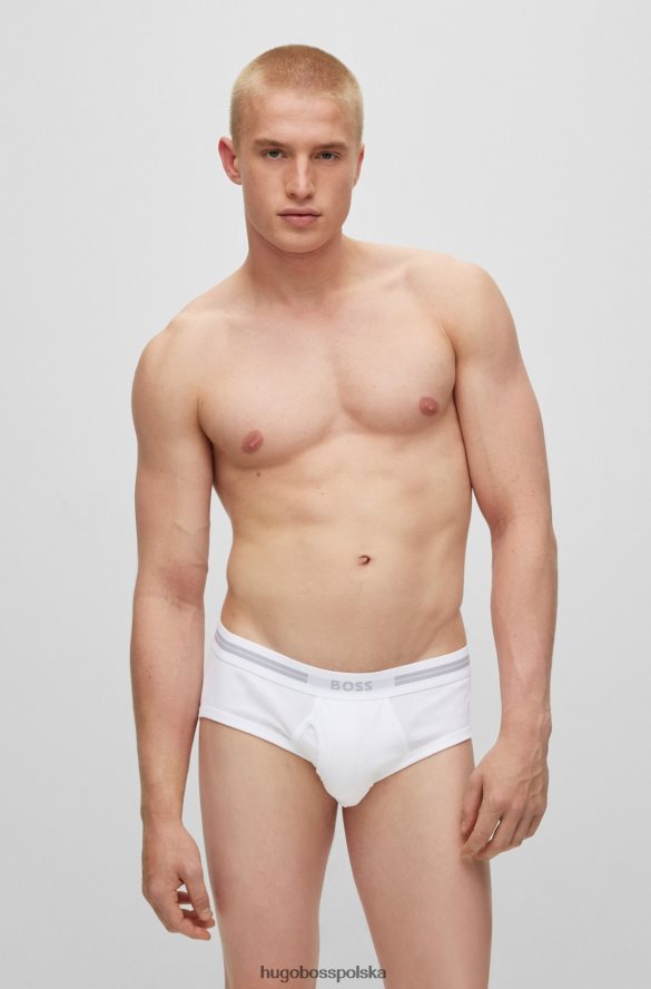 Hugo Boss Białe figi Hugo z bawełny organicznej o regularnym stanie i paskiem z logo biały R0X0H63022