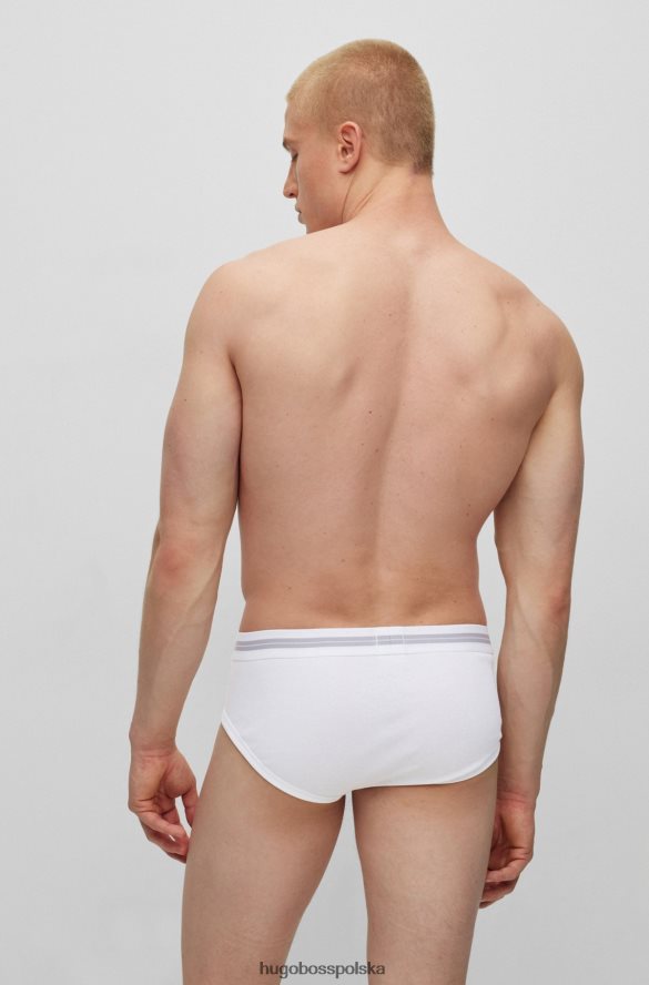Hugo Boss Białe figi Hugo z bawełny organicznej o regularnym stanie i paskiem z logo biały R0X0H63022