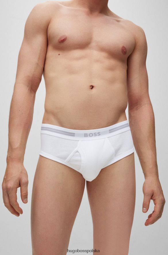 Hugo Boss Białe figi Hugo z bawełny organicznej o regularnym stanie i paskiem z logo biały R0X0H63022
