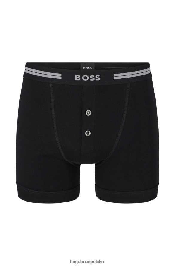 Hugo Boss Bokserki z bawełny organicznej z paskiem z logo, czarne hugo czarny R0X0H61367