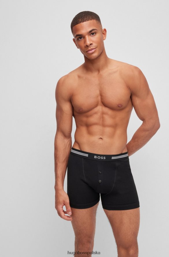 Hugo Boss Bokserki z bawełny organicznej z paskiem z logo, czarne hugo czarny R0X0H61367