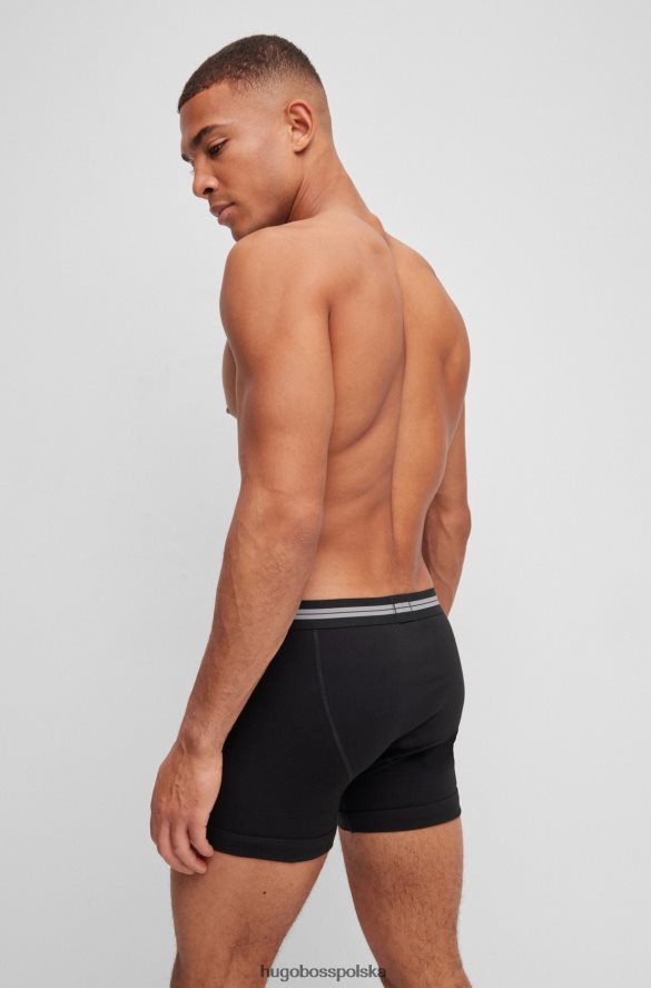 Hugo Boss Bokserki z bawełny organicznej z paskiem z logo, czarne hugo czarny R0X0H61367