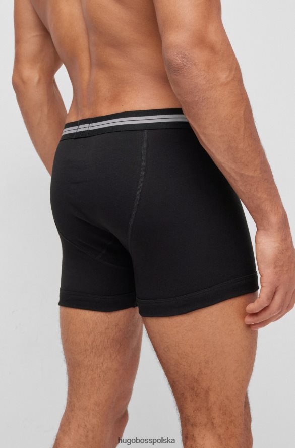Hugo Boss Bokserki z bawełny organicznej z paskiem z logo, czarne hugo czarny R0X0H61367