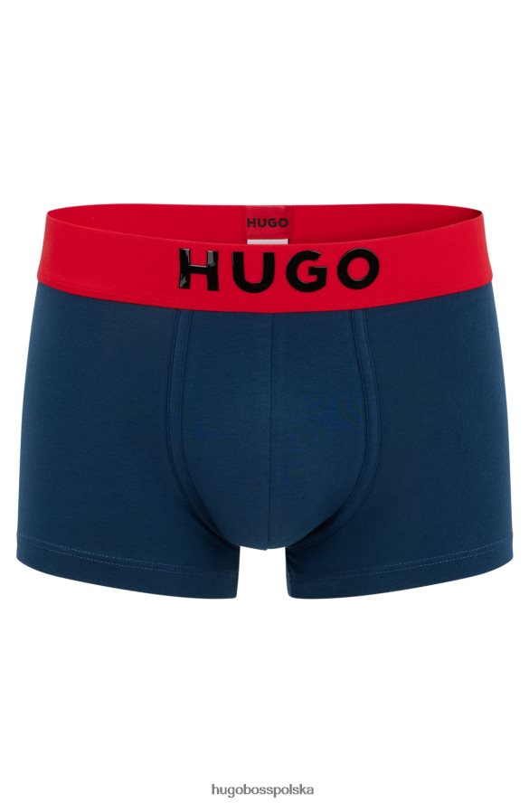 Hugo Boss Bokserki z regularnym stanem, z elastycznej bawełny, z silikonowym logo hugo w kolorze ciemnoniebieskim ciemny niebieski R0X0H63301