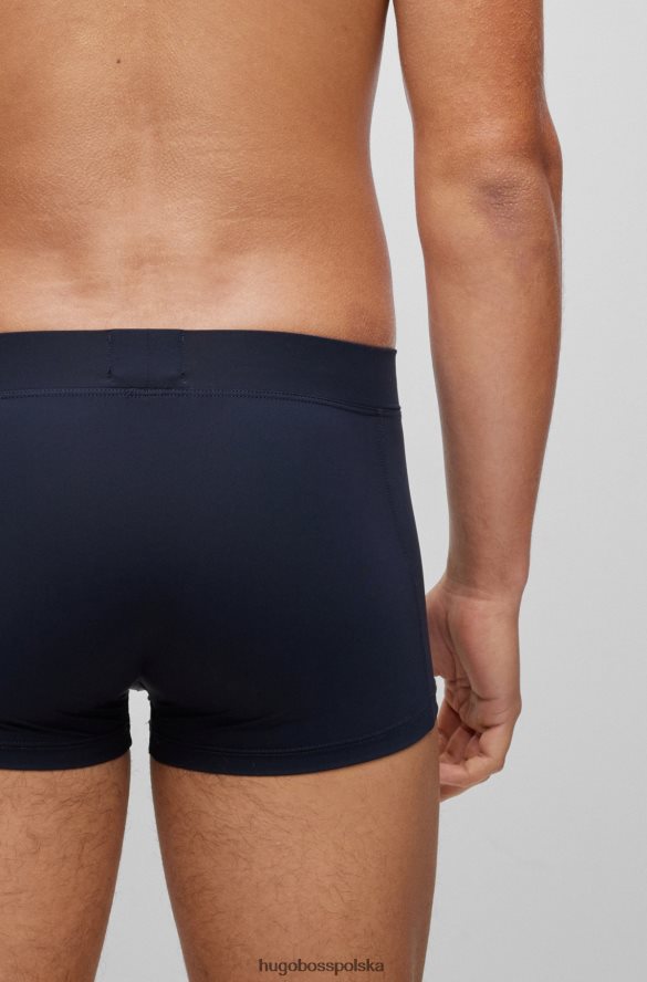 Hugo Boss Bokserki ze stretchu z mikrofibry z logo w pasie hugo ciemnoniebieskie ciemny niebieski R0X0H62773