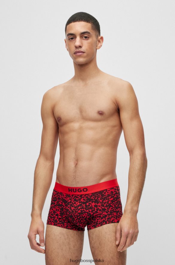 Hugo Boss Czarny dwupak spodenek z logo i paskiem w talii, wykonanych z elastycznej bawełny hugo Czarny czerwony R0X0H63256