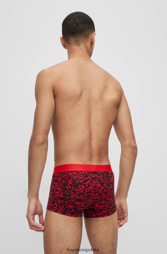 Hugo Boss Czarny dwupak spodenek z logo i paskiem w talii, wykonanych z elastycznej bawełny hugo Czarny czerwony R0X0H63256