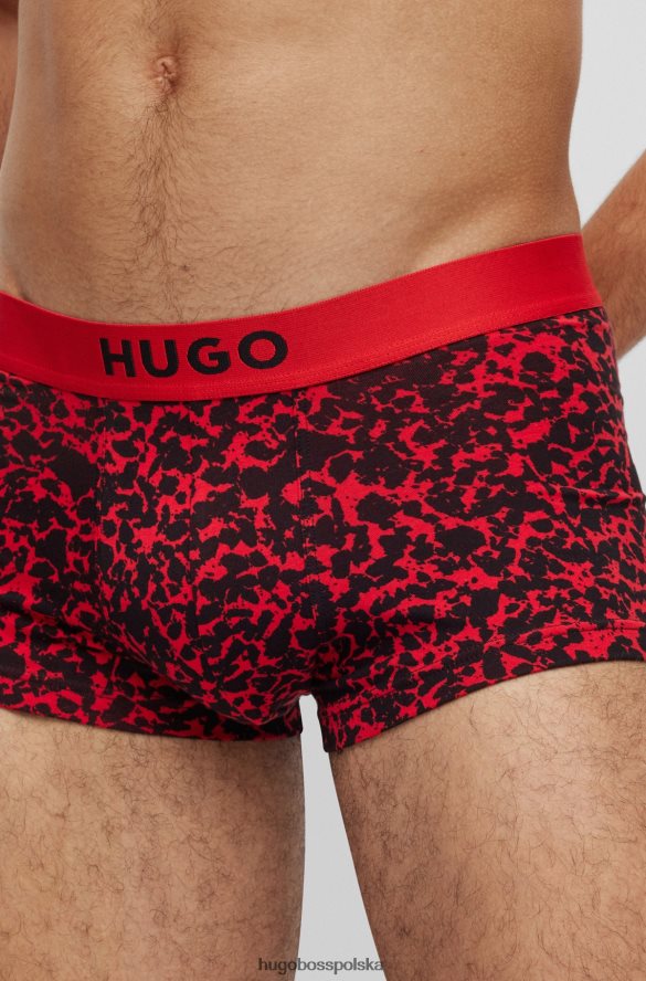 Hugo Boss Czarny dwupak spodenek z logo i paskiem w talii, wykonanych z elastycznej bawełny hugo Czarny czerwony R0X0H63256